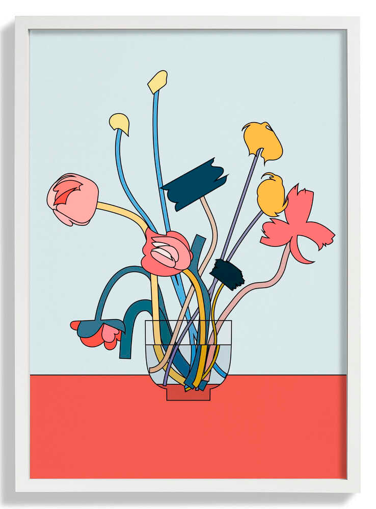 Flowers in a glass vase by NKTN