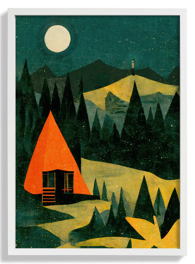 Moonlit Cabin Dream von Treechild
