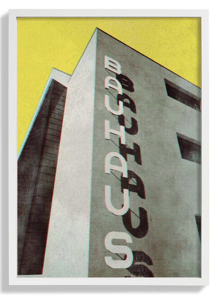Bauhaus Dessau architecture in vintage magazine style by Rosana Laiz Blursbyai