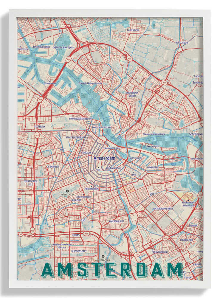 Retro Map   Amsterdam by jay stanley