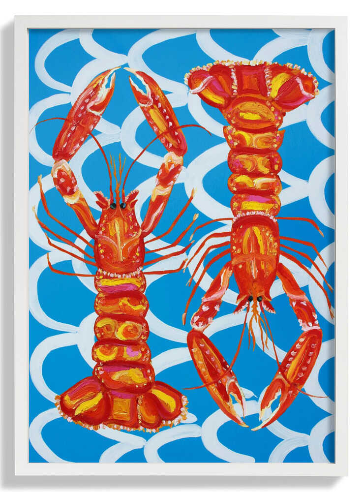 Langoustines On Blue by Alice Straker