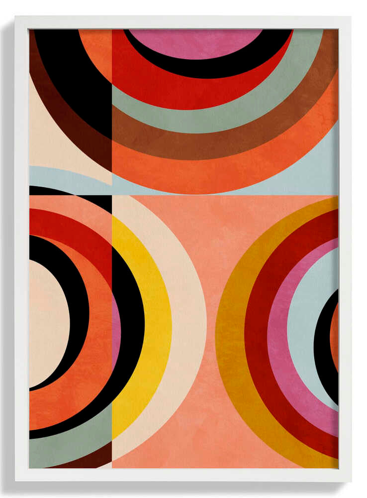 Warm Colors Bauhaus Geometry3 by Ana Rut Bre