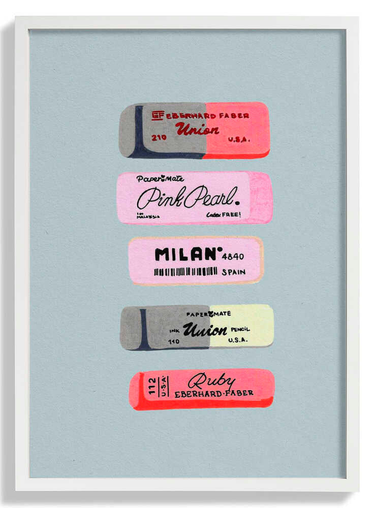 Erasers Art Print by Studio Mandariini