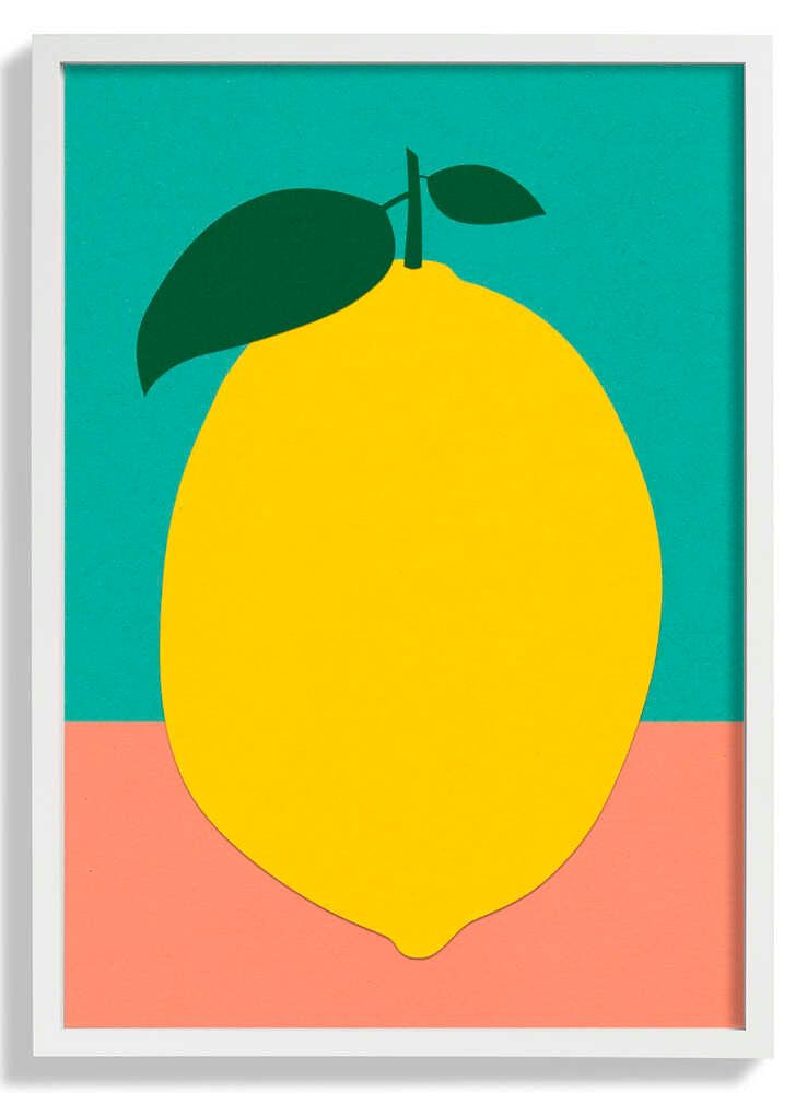 Lemon With Two Leaves by Rosi Feist