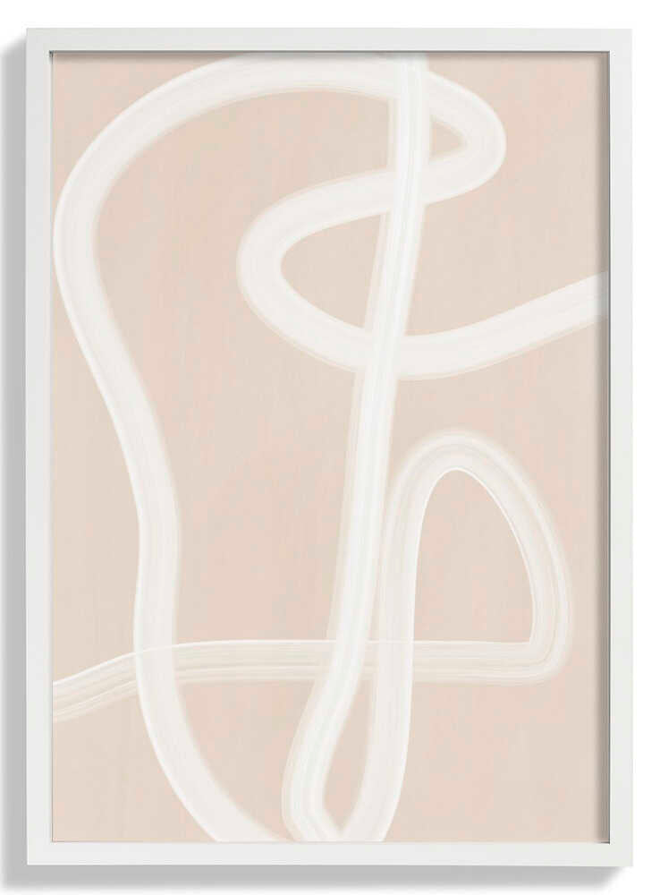 White Brush Stroke Poster by Elena Ristova