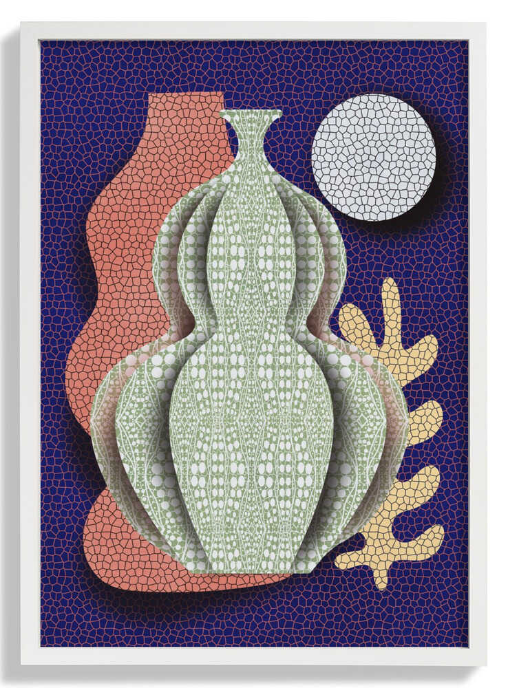 Pop Art Vase und Mond von Little Dean