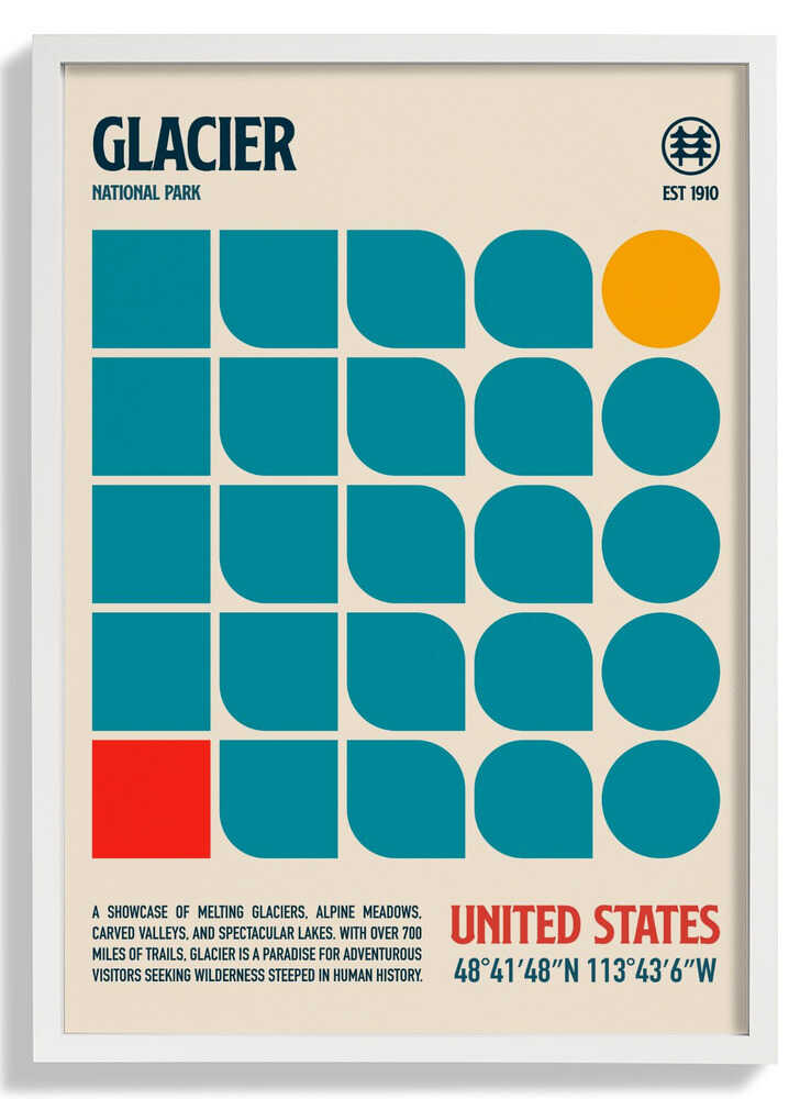 Glacier National Park Travel Poster by Retrodrome
