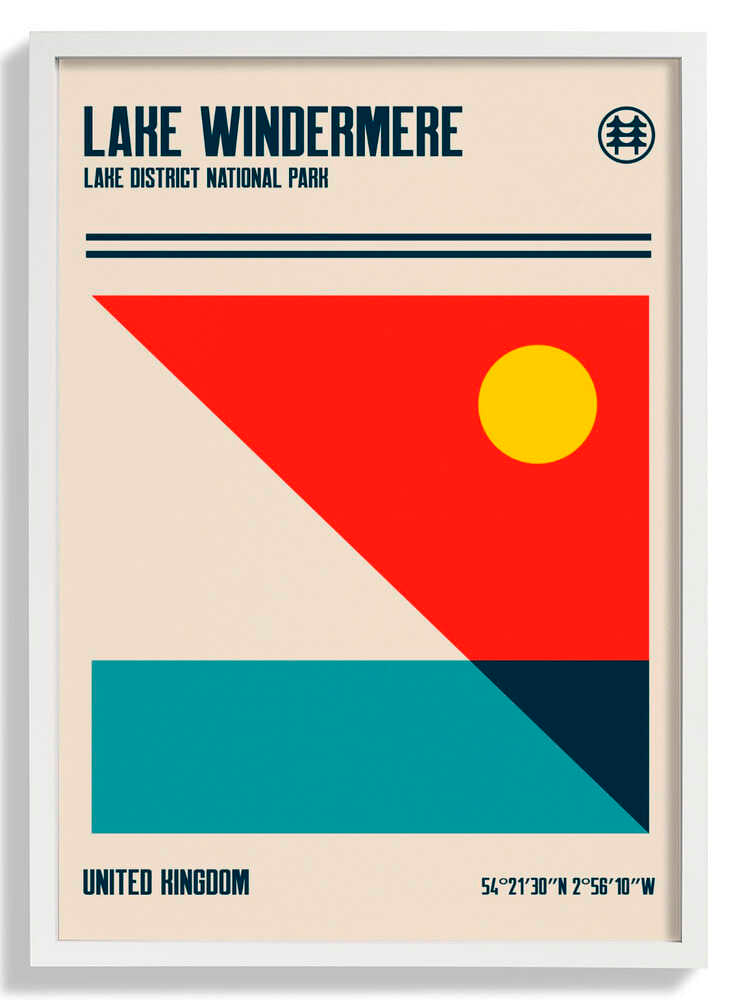 Lake Windermere Lake District National Park Travel Poster by Retrodrome