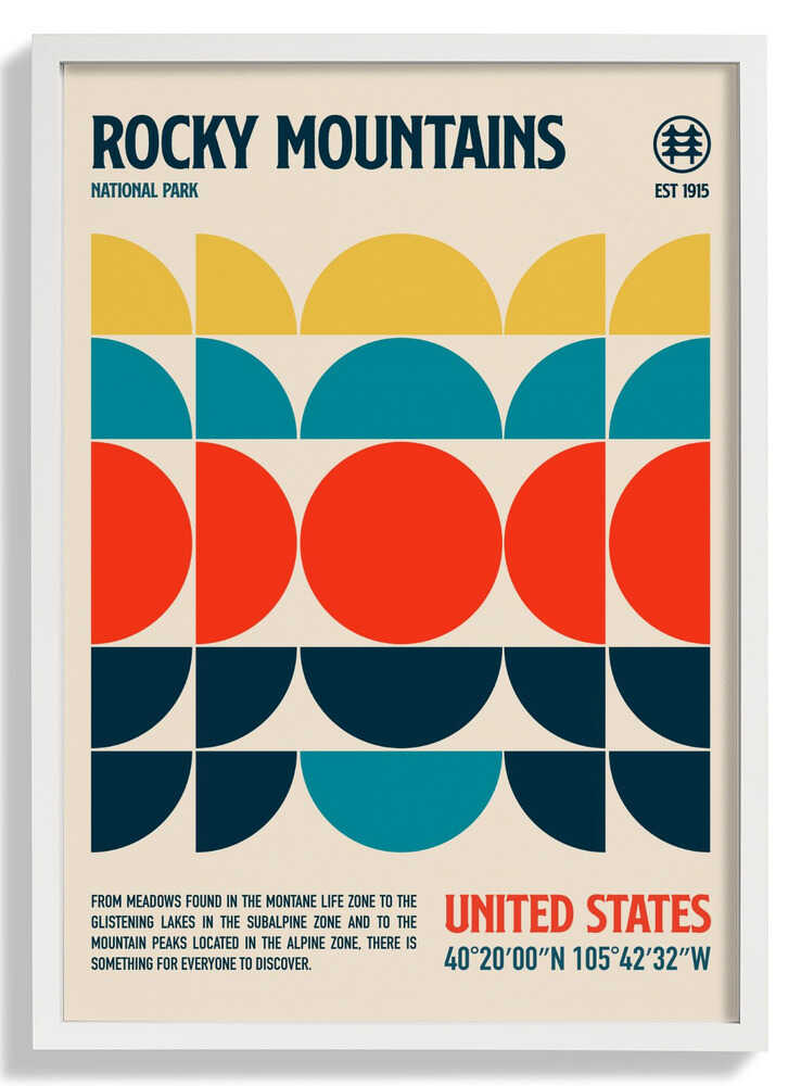 Rocky Mountains National Park Reiseposter von Retrodrome