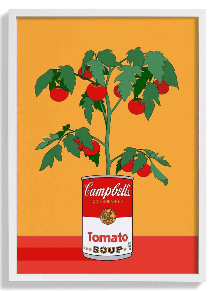 Campbells Soup Tomato Plant Retro Illustration by Retrodrome