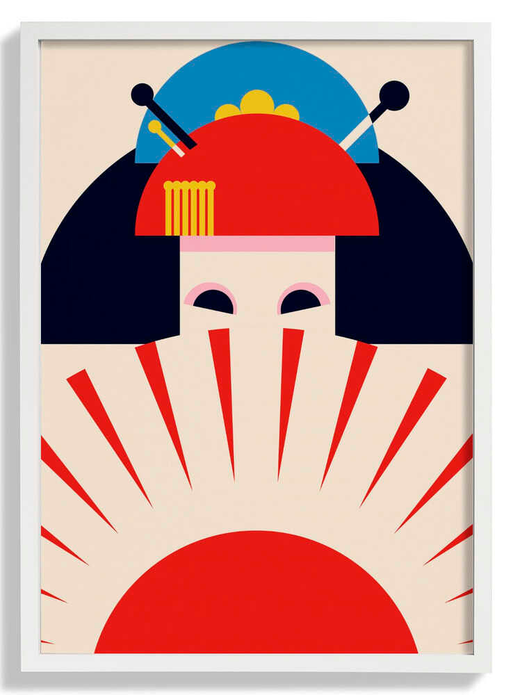 Geisha Girl Retro Minimalist Design by Retrodrome