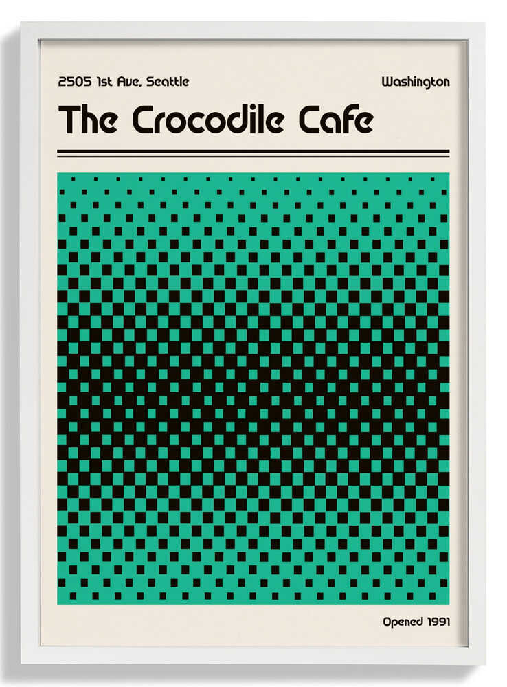 Crocodile Cafe Retro Poster by Retrodrome