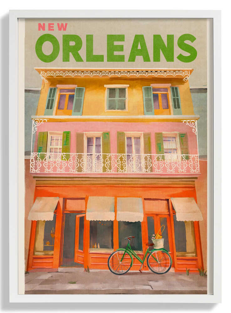 New Orleans Louisiana Vintage Travel Poster by The Whiskey Ginger