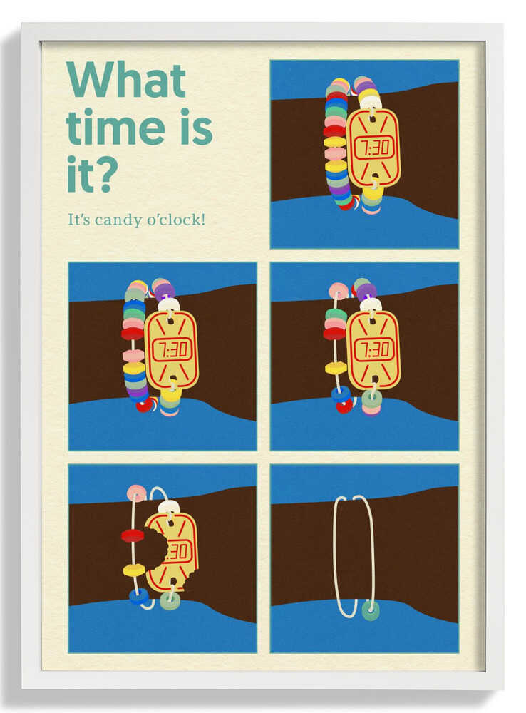 Poster Candy Clock by Rosi Feist