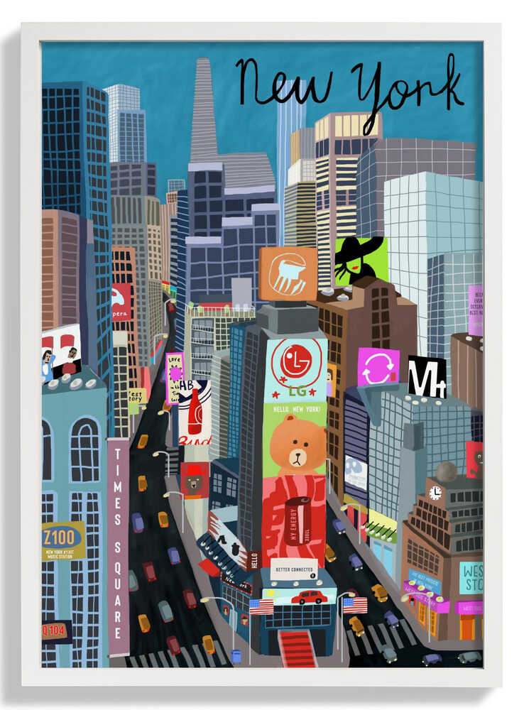Times Square, New York Illustration by Artist Carla Daly by Carla Daly