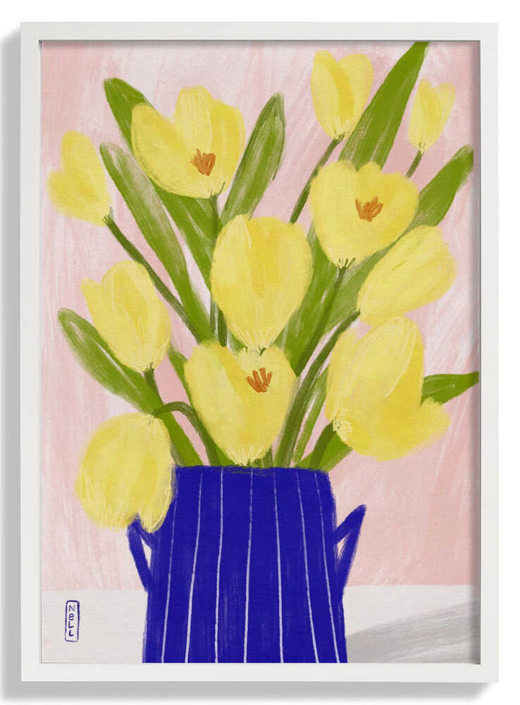 Yellow Tulips In a Vase by Dirkie Nell
