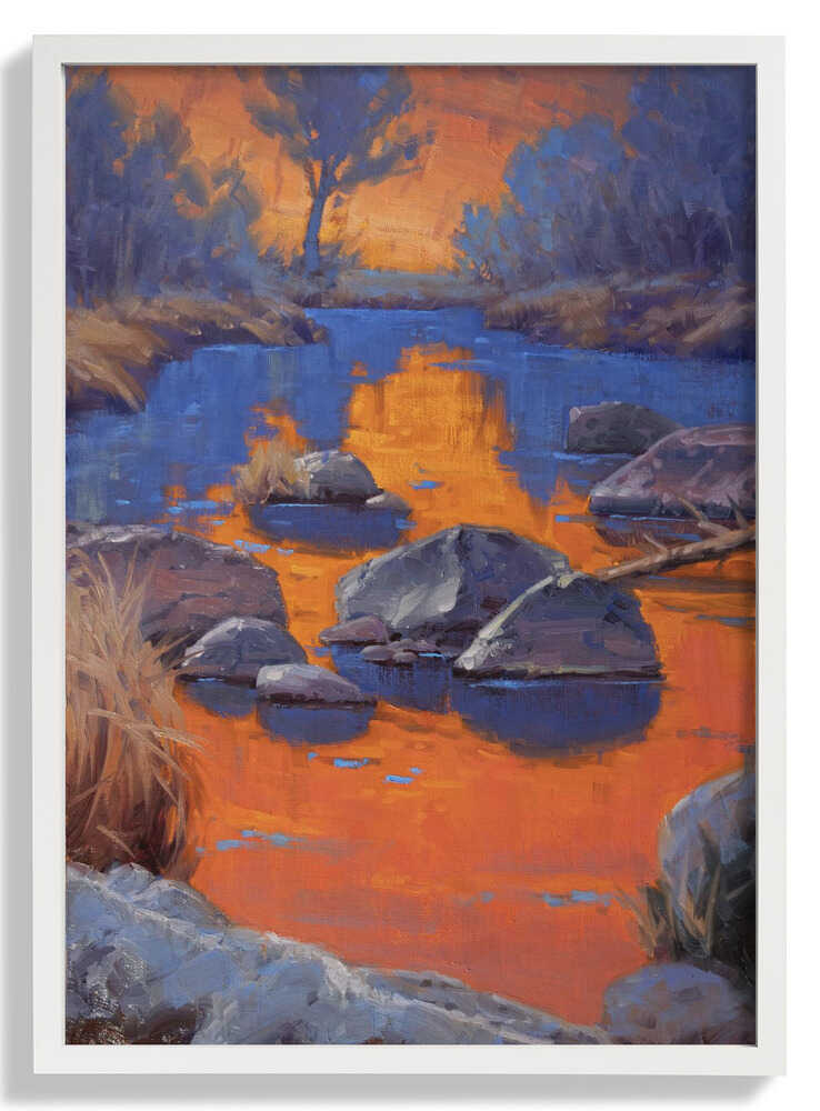 Sonnenuntergang über einem ruhigen Fluss von Cody DeLong