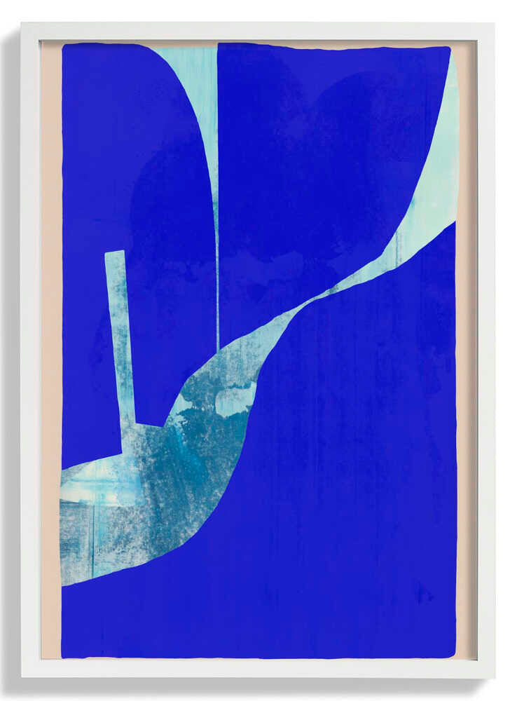 Blue Background With A Dynamic White Curve by cartissi