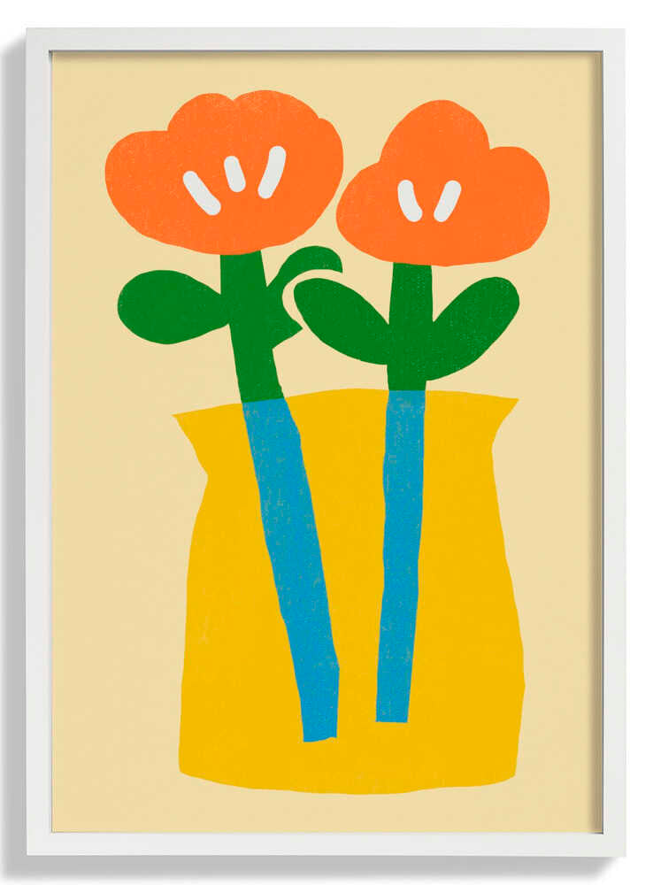 Two Stylized Orange Flowers by Little Dean