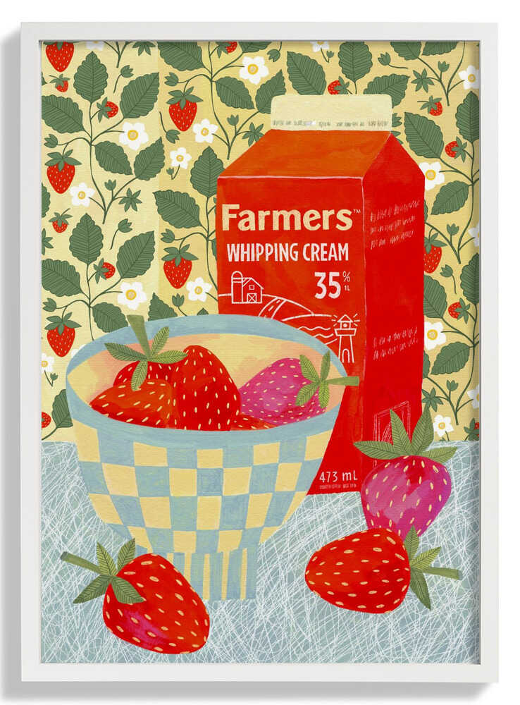 Strawberries In A Checkered Bowl by Susan Black