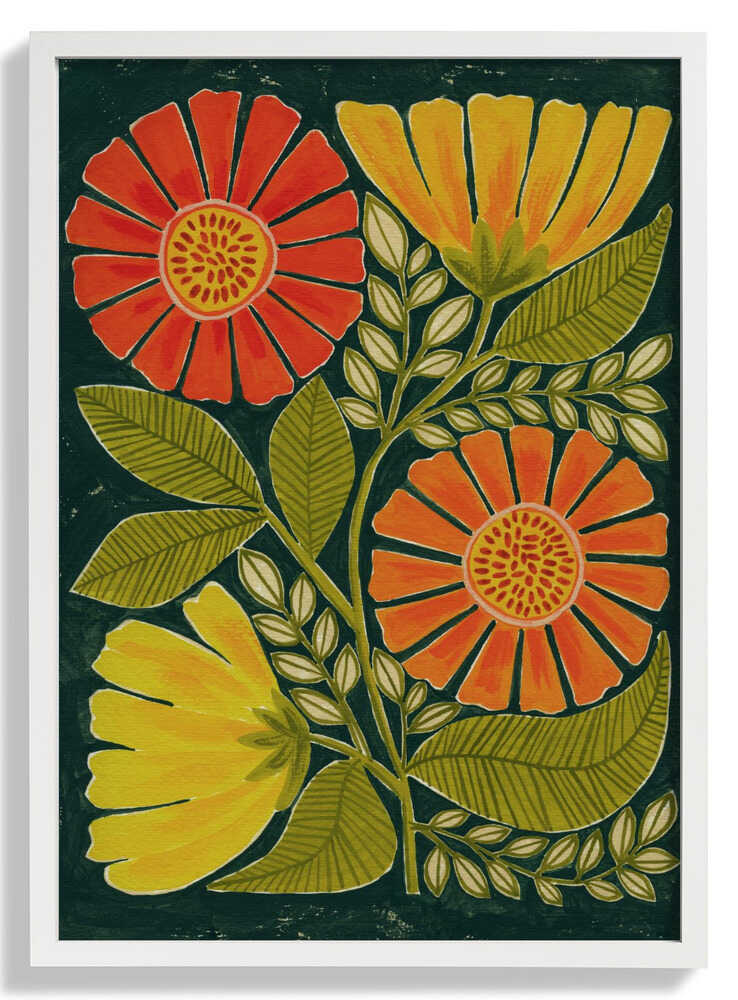 Vibrant Orange And Yellow Flowers by Susan Black