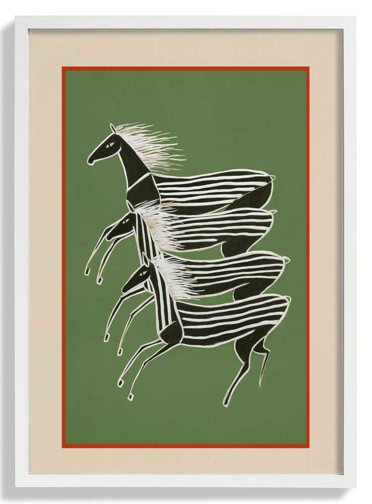 Horses In Stripes by City Art