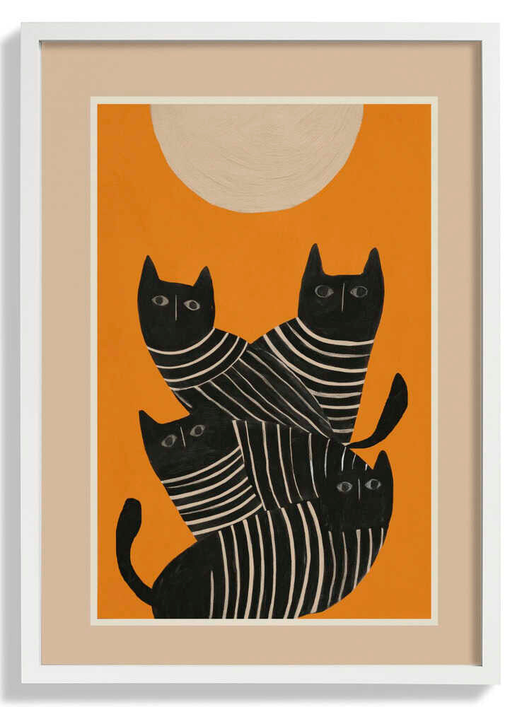 Abstract Black Cats by City Art