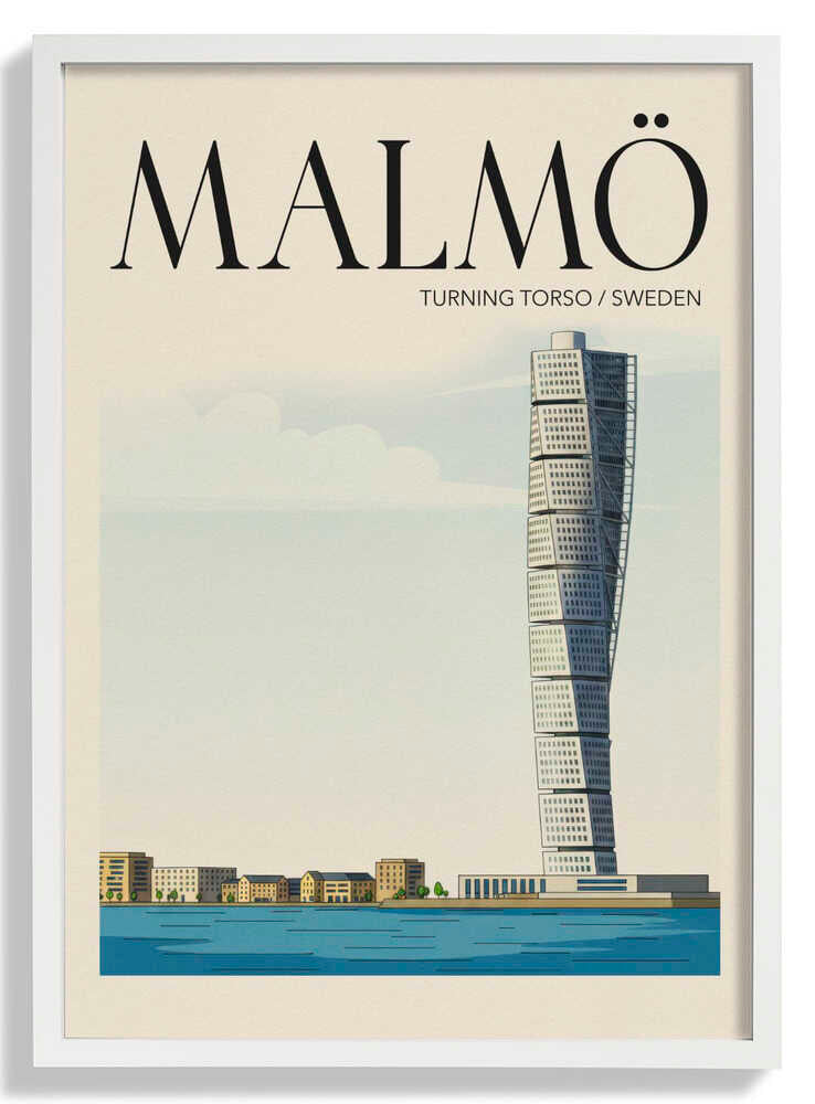 Malmö Travel Poster by Andreas Magnusson