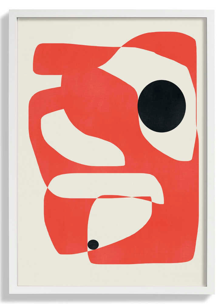 Abstract Geometric Composition -red by Little Dean