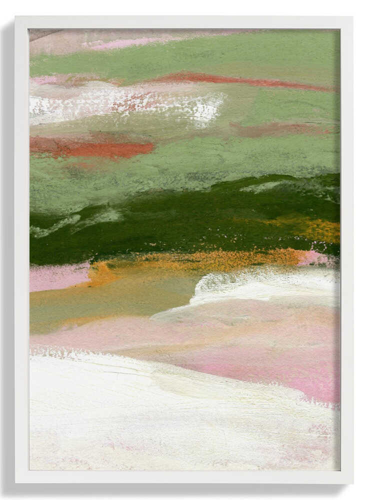 Landschaft mit Grün, Gold und Rosa von Janel Bragg