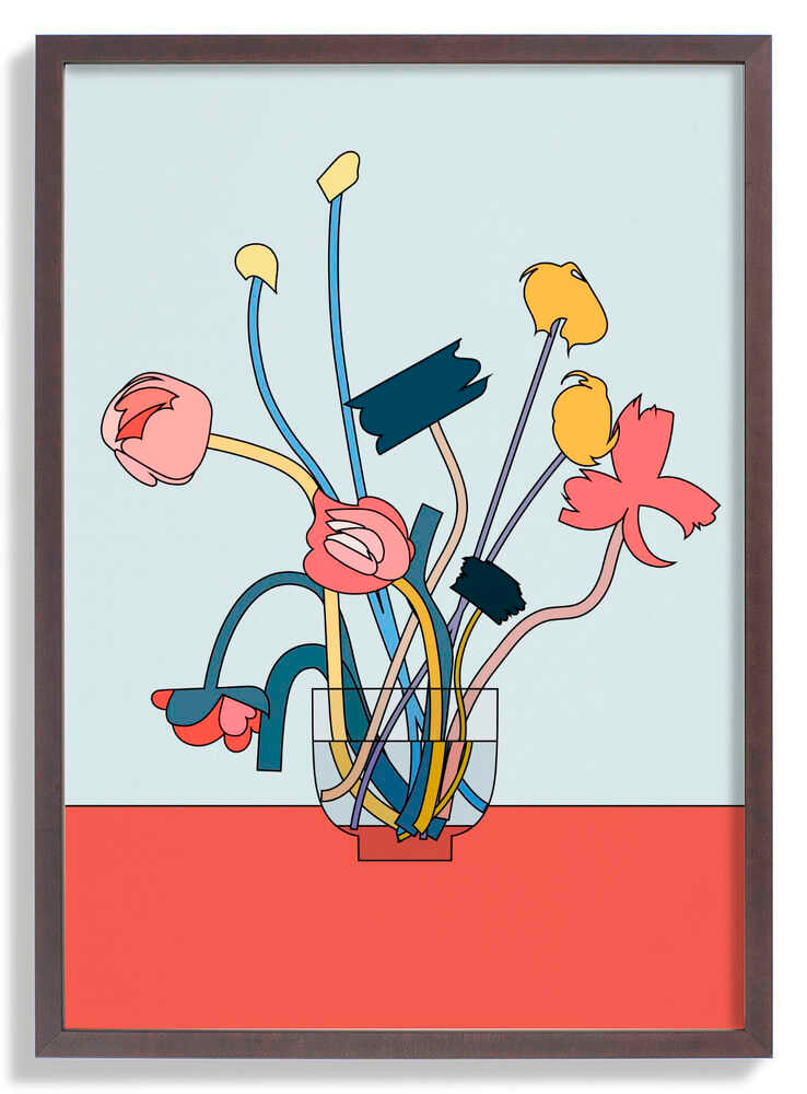 Flowers in a glass vase by NKTN