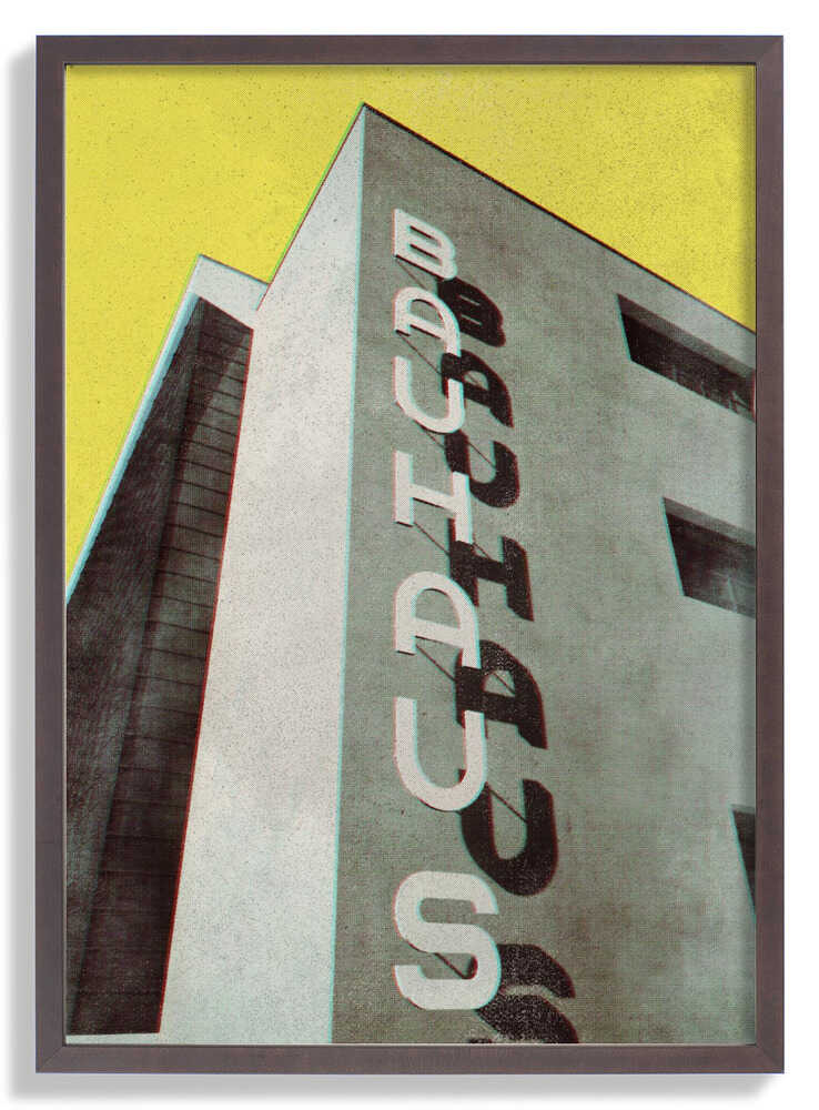 Bauhaus Dessau architecture in vintage magazine style by Rosana Laiz Blursbyai