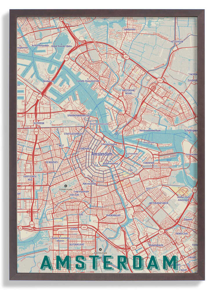 Retro Map   Amsterdam by jay stanley
