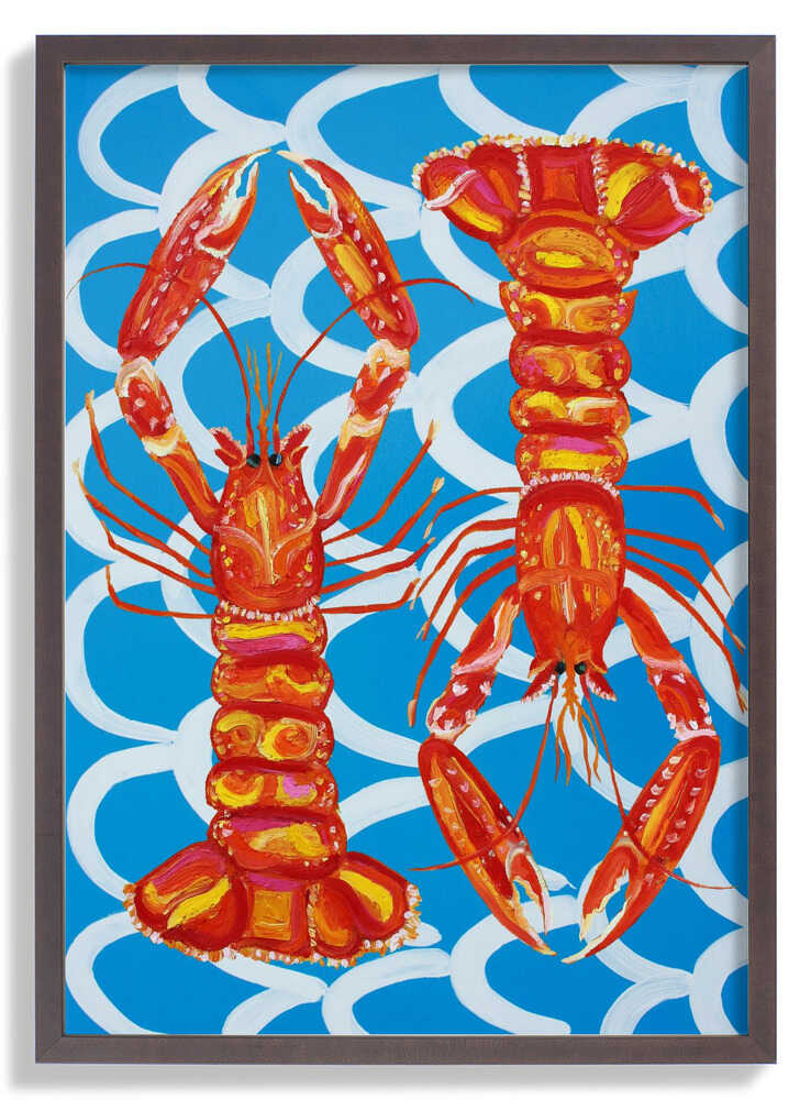 Langoustines On Blue by Alice Straker