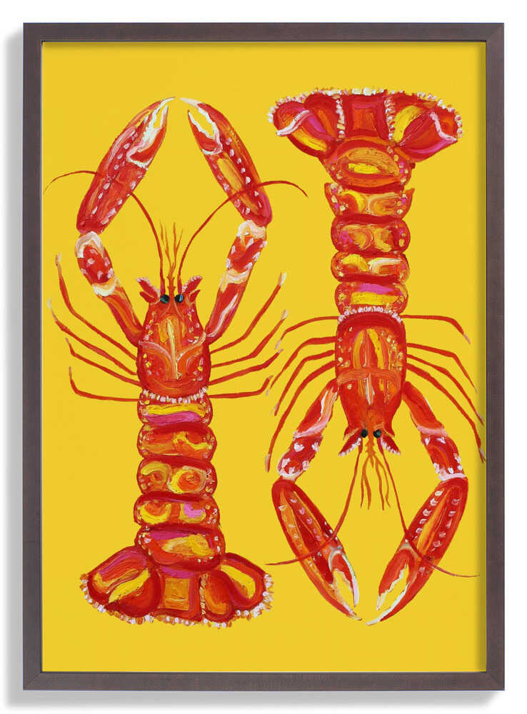 Langoustines On Yellow by Alice Straker