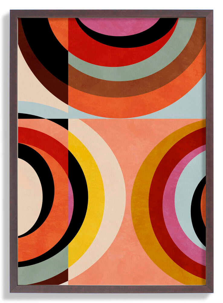 Warm Colors Bauhaus Geometry3 by Ana Rut Bre