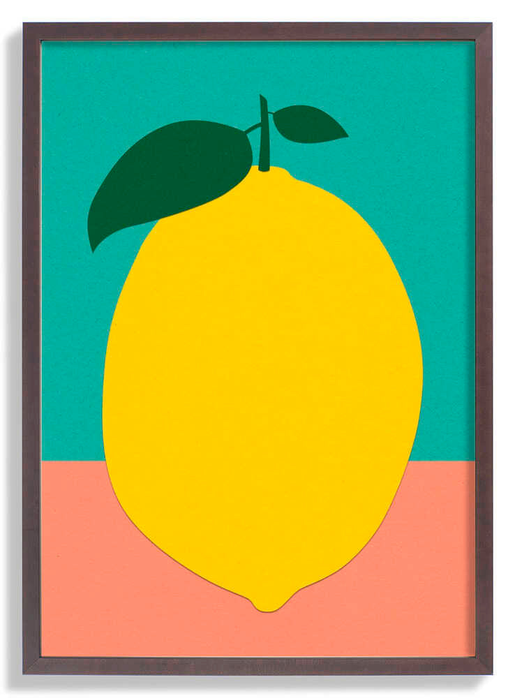 Lemon With Two Leaves by Rosi Feist