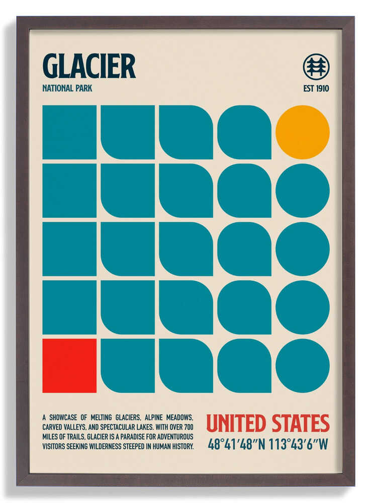 Glacier National Park Travel Poster by Retrodrome