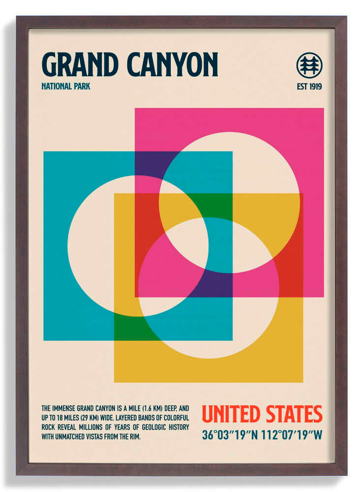 Grand Canyon National Park Reiseposter von Retrodrome