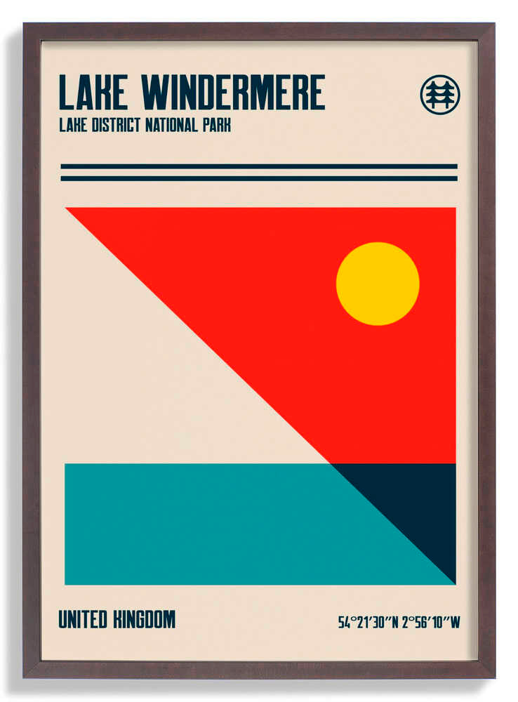 Lake Windermere Lake District National Park Travel Poster by Retrodrome