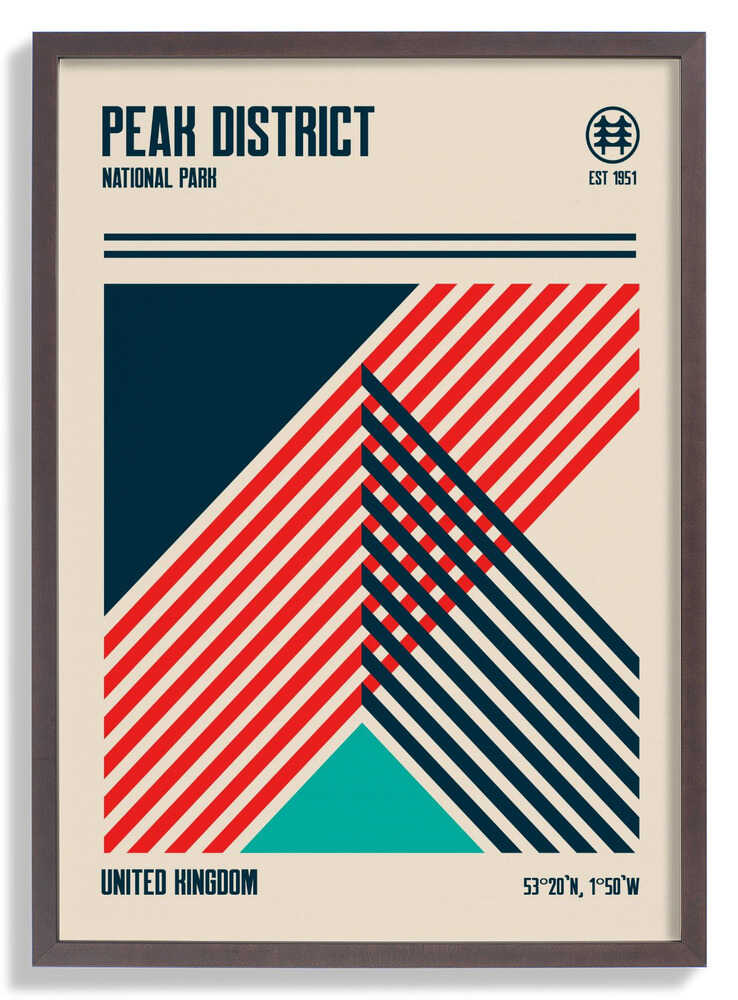 Peak District National Park Travel Poster by Retrodrome