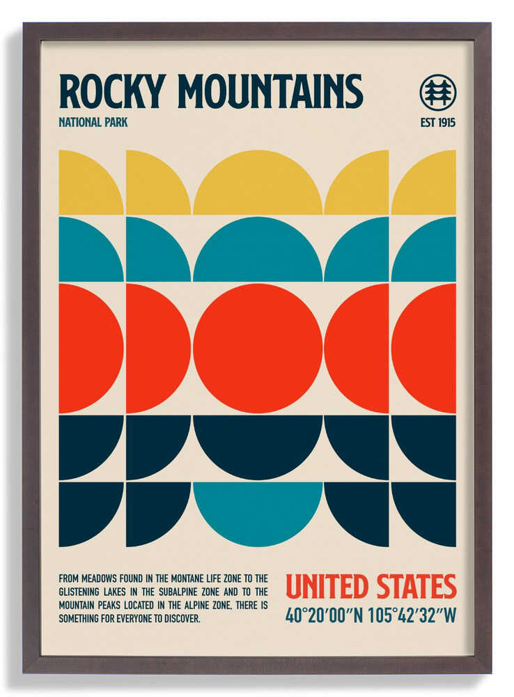 Rocky Mountains National Park Reiseposter von Retrodrome