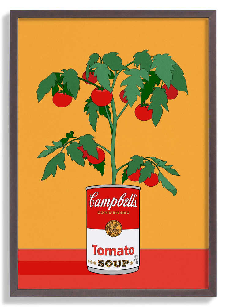 Campbells Soup Tomato Plant Retro Illustration by Retrodrome