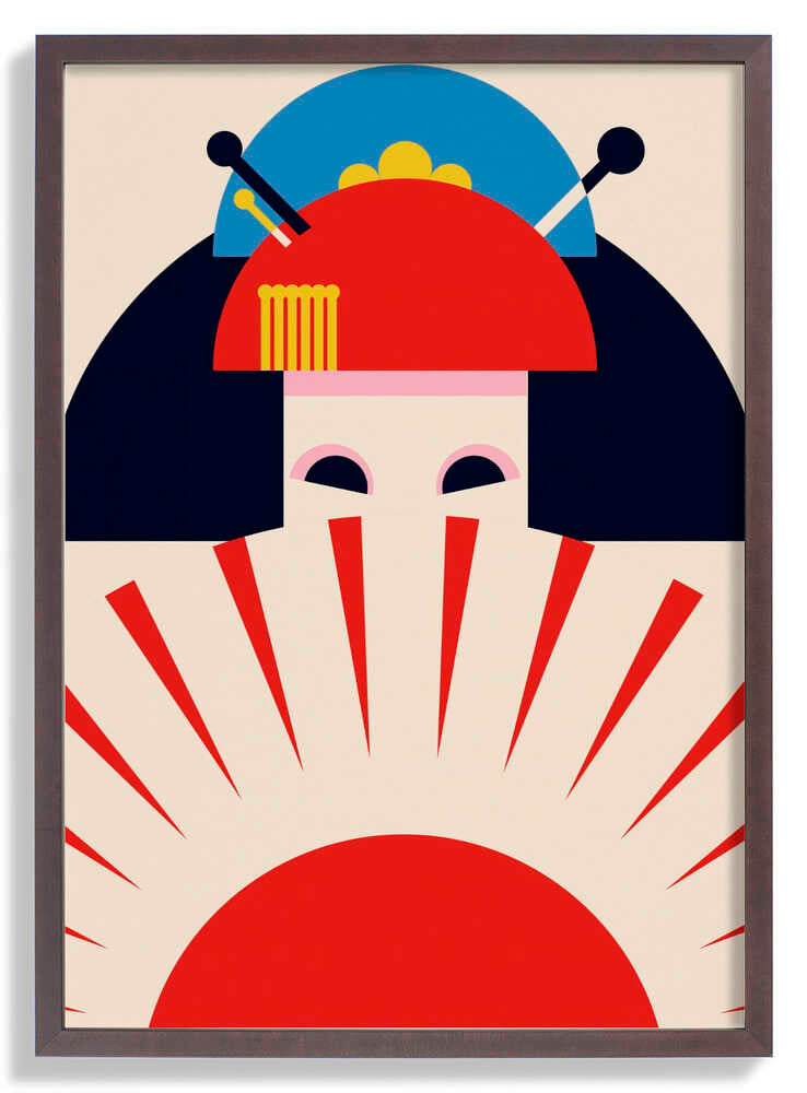 Geisha Girl Retro Minimalist Design by Retrodrome