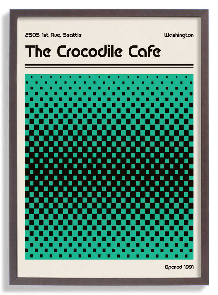 Crocodile Cafe Retro Poster by Retrodrome