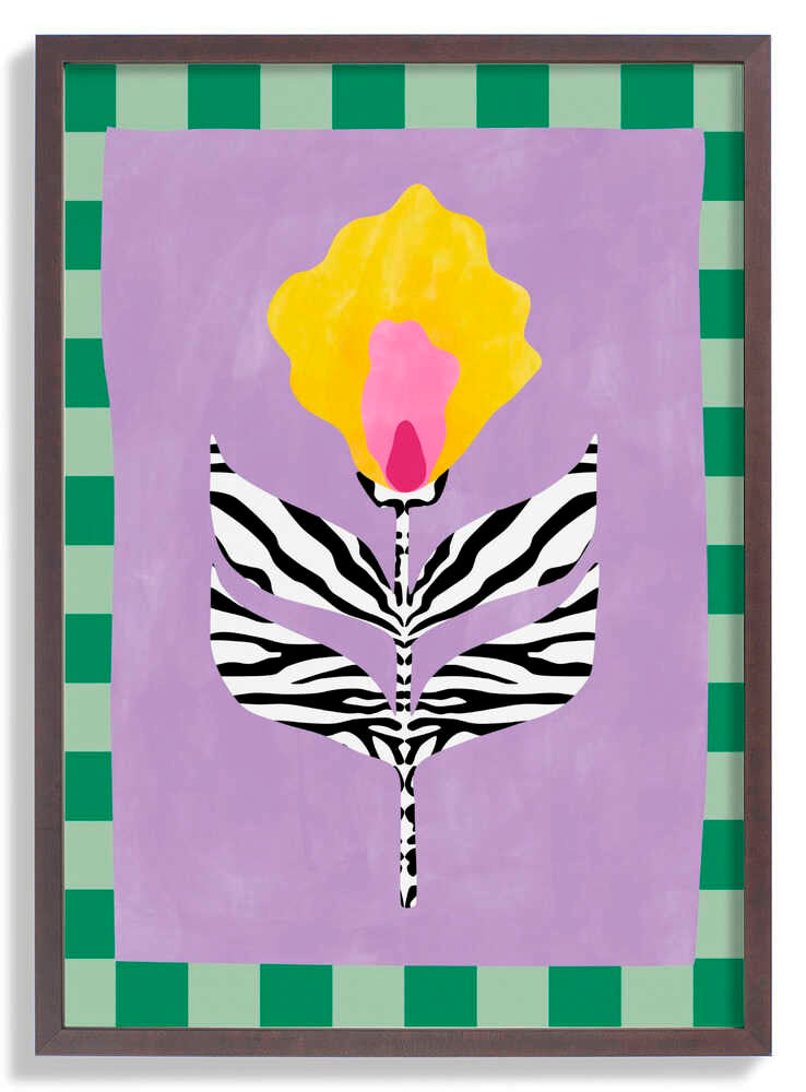 Flower with Zebra Patterned Leaves by Elena Ristova