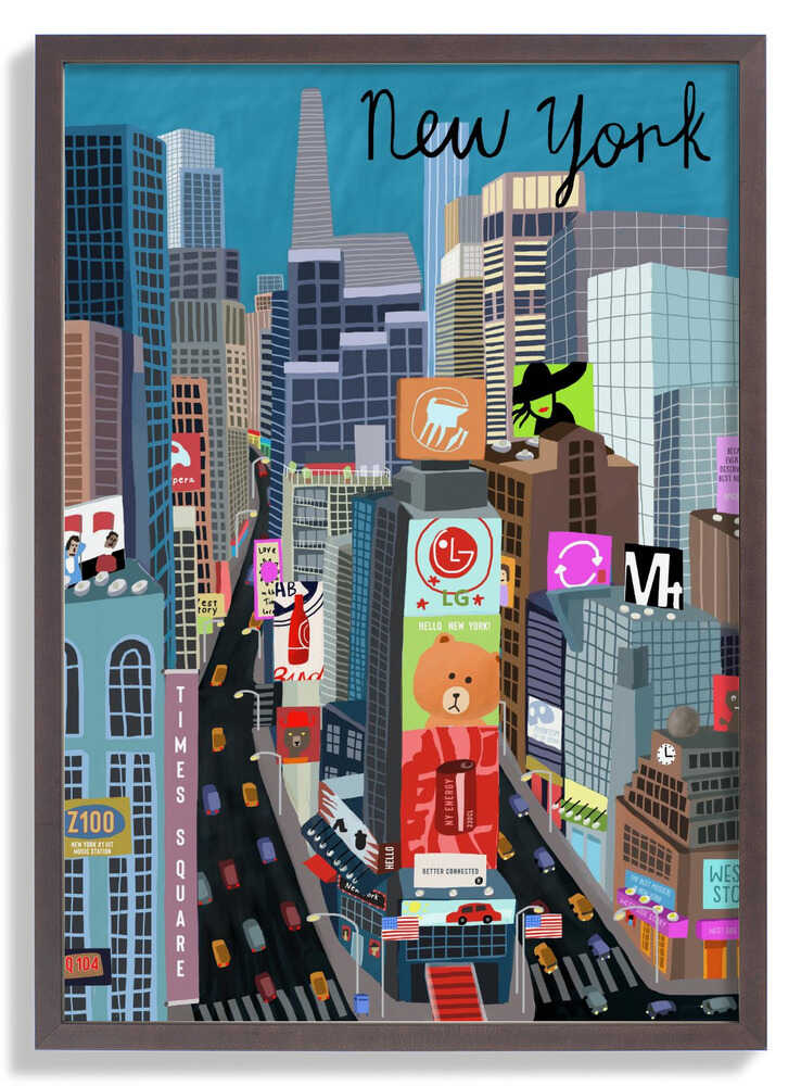 Times Square, New York Illustration by Artist Carla Daly by Carla Daly