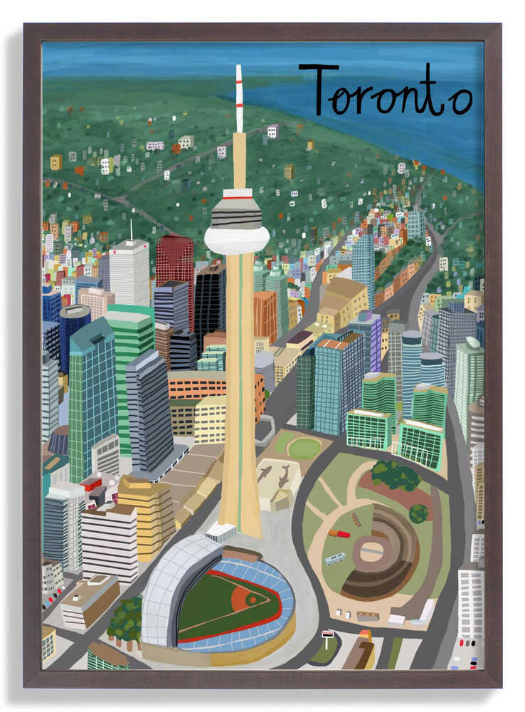 Toronto, Canada CN Tower with Rogers Stadium by Illustrator Carla Daly by Carla Daly