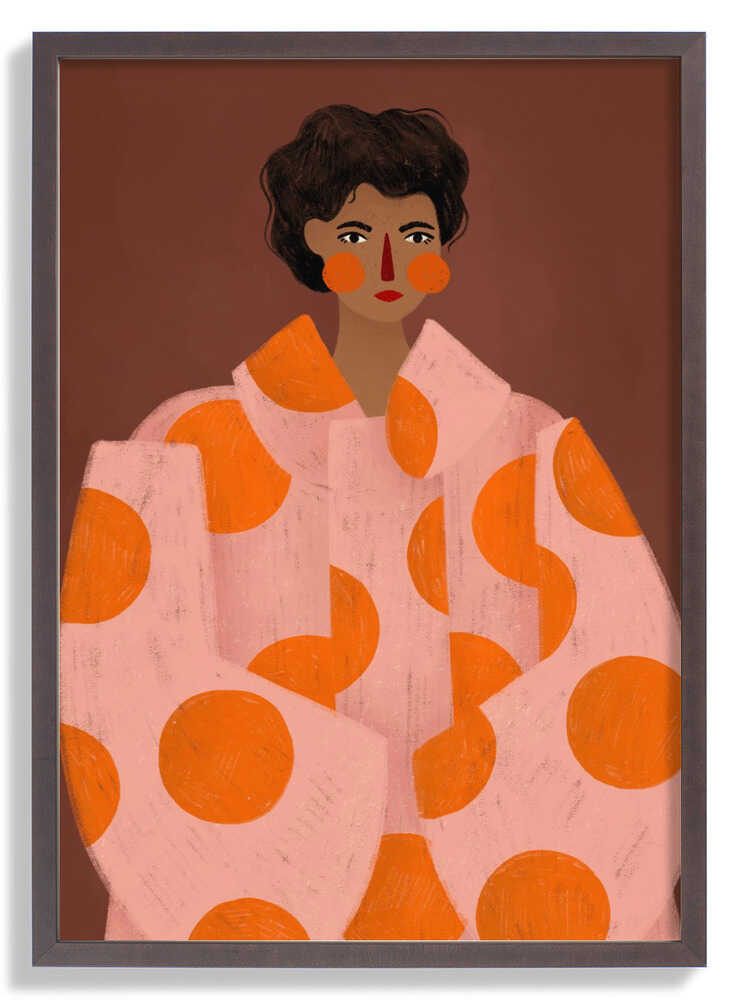 Woman With Orange Dots by Bea Müller
