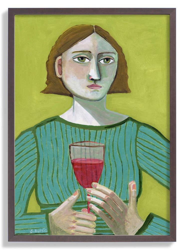 Lady with Red Wine by Sharyn Bursic